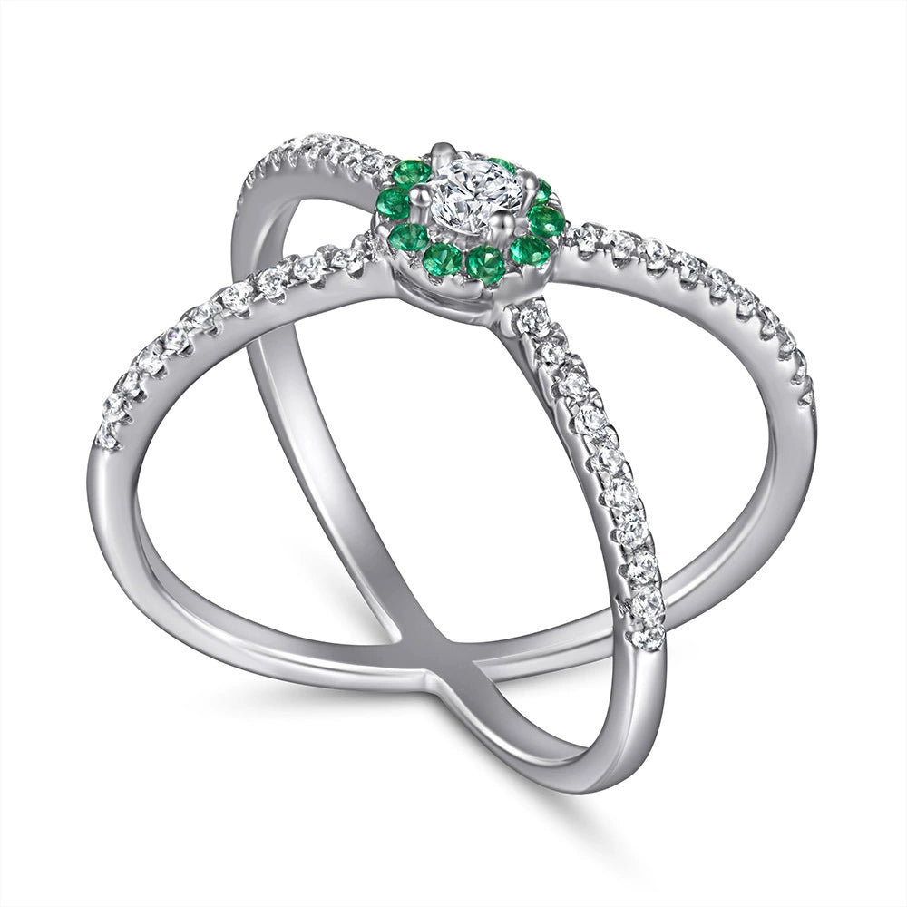 anel entrelace esmeralda