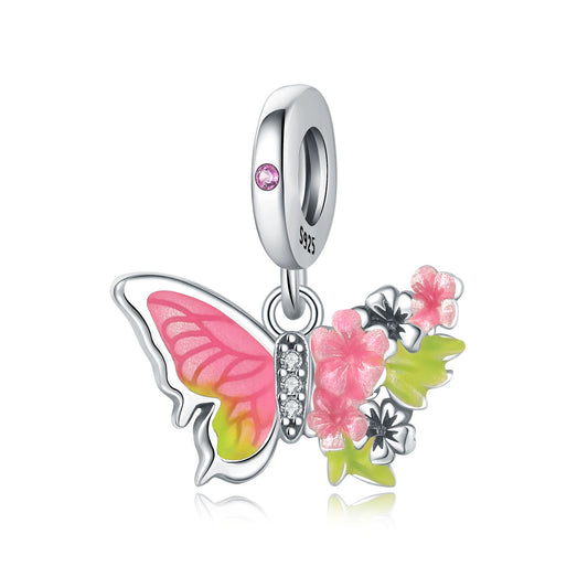 Berloque Borboleta Voo Florido