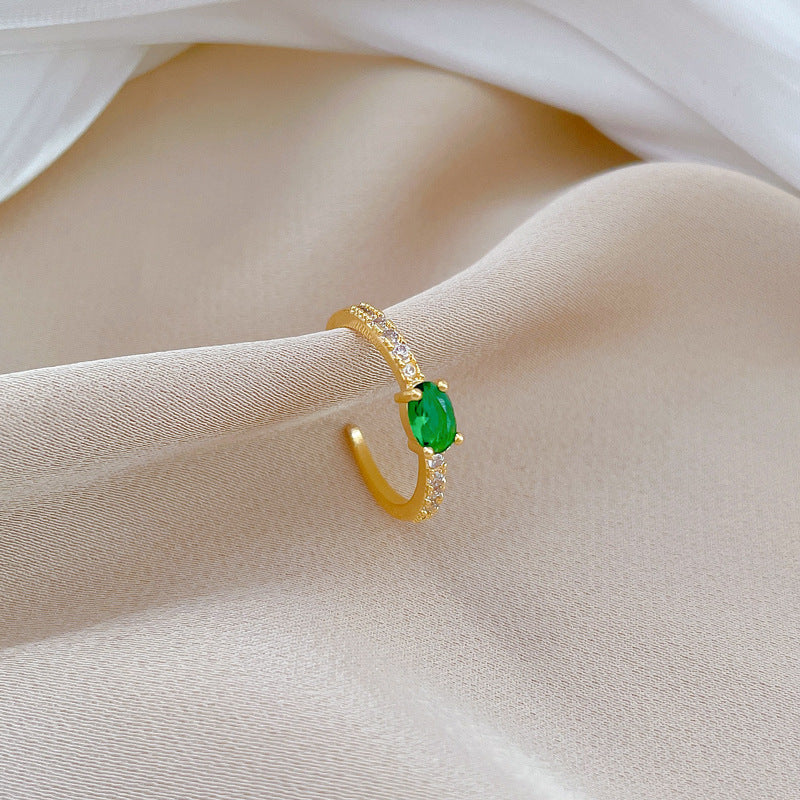 anel solitário esmeralda