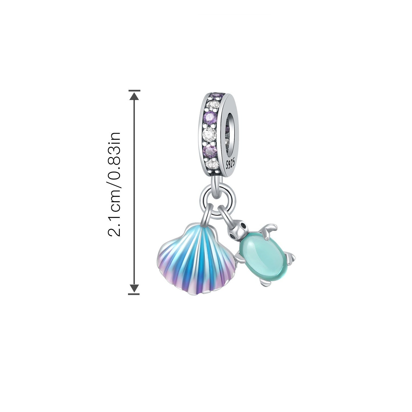 berloque tartaruga e concha mágica