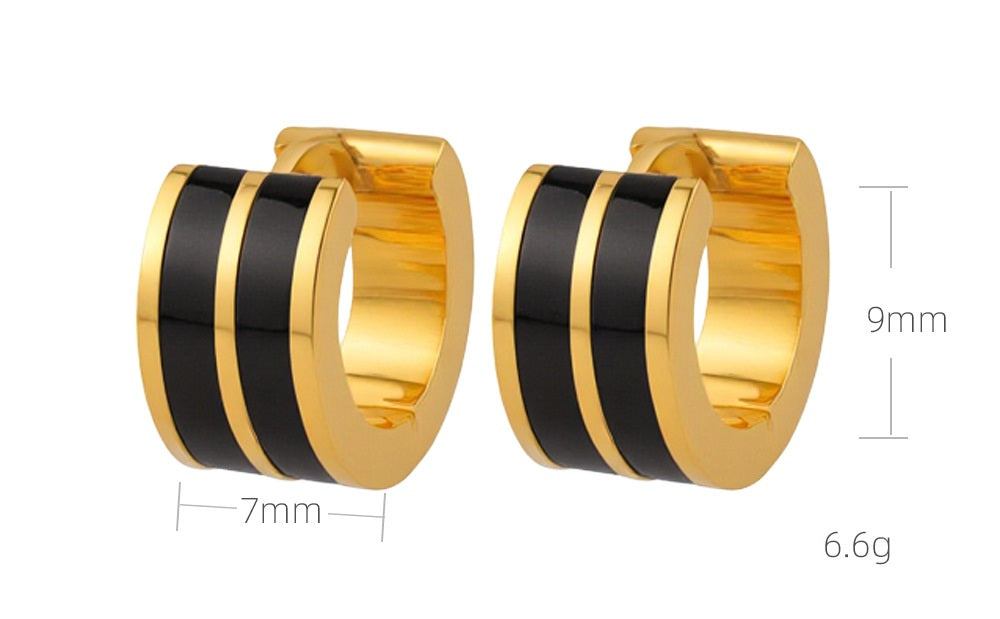 brinco argola esmalte listrado