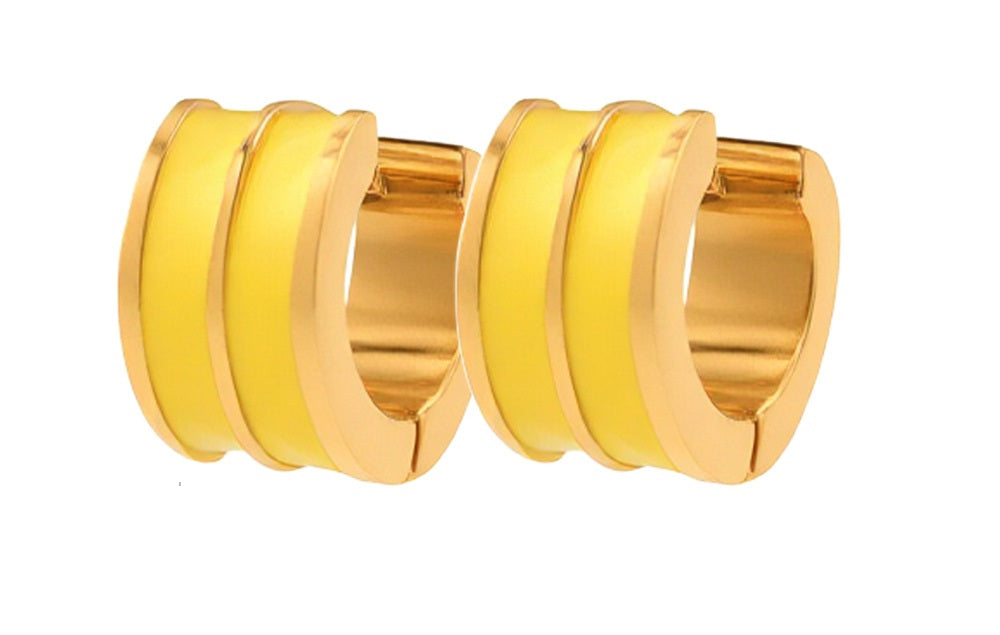 brinco argola esmalte listrado