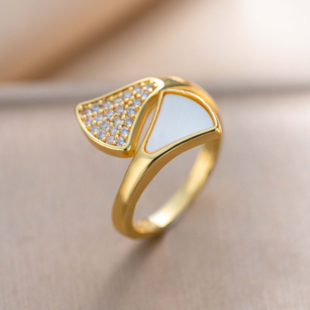 anel borboleta de madrepérola