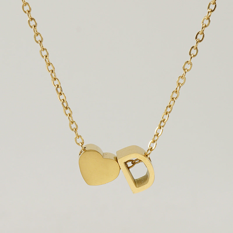 colar coração e letra