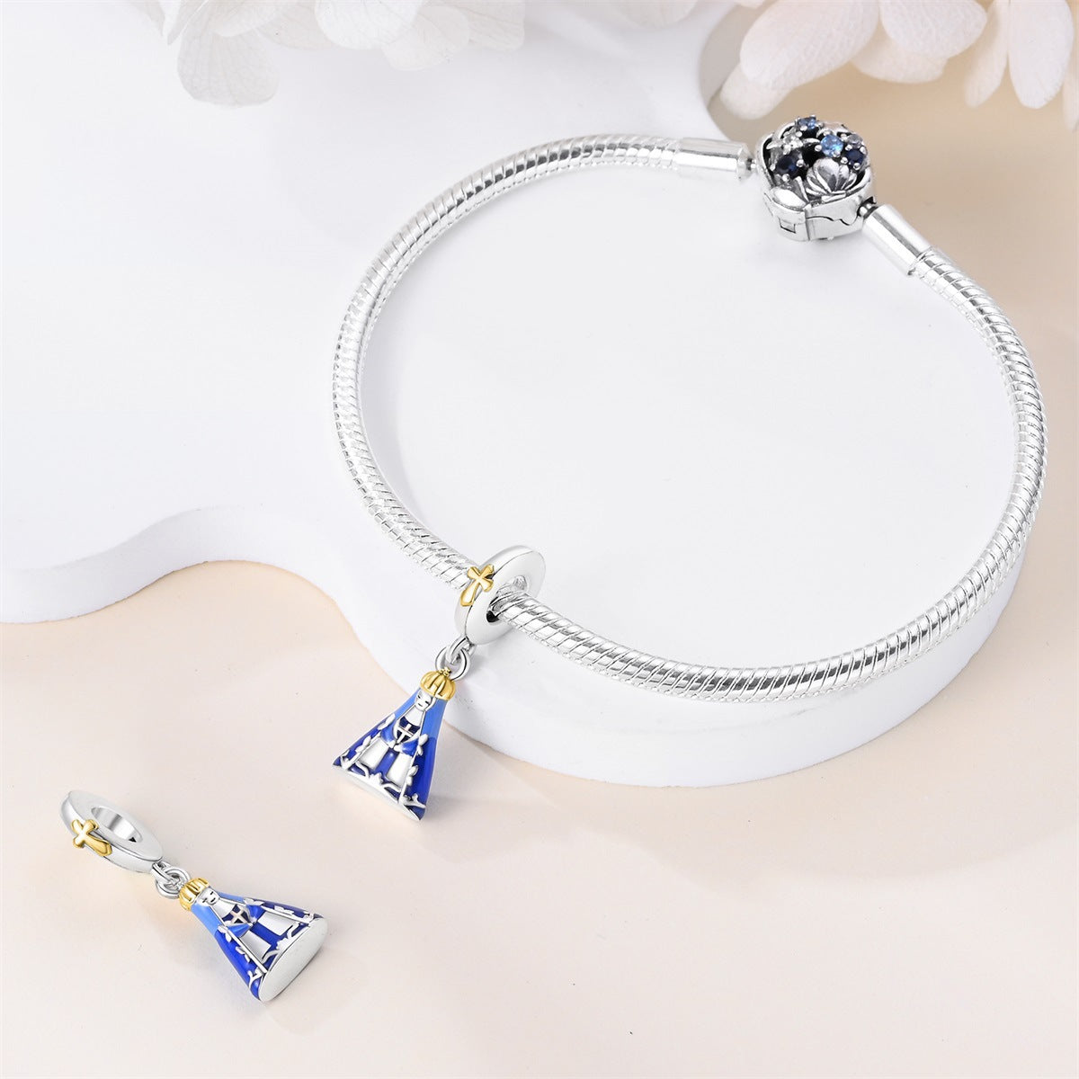 berloque nossa senhora aparecida celeste