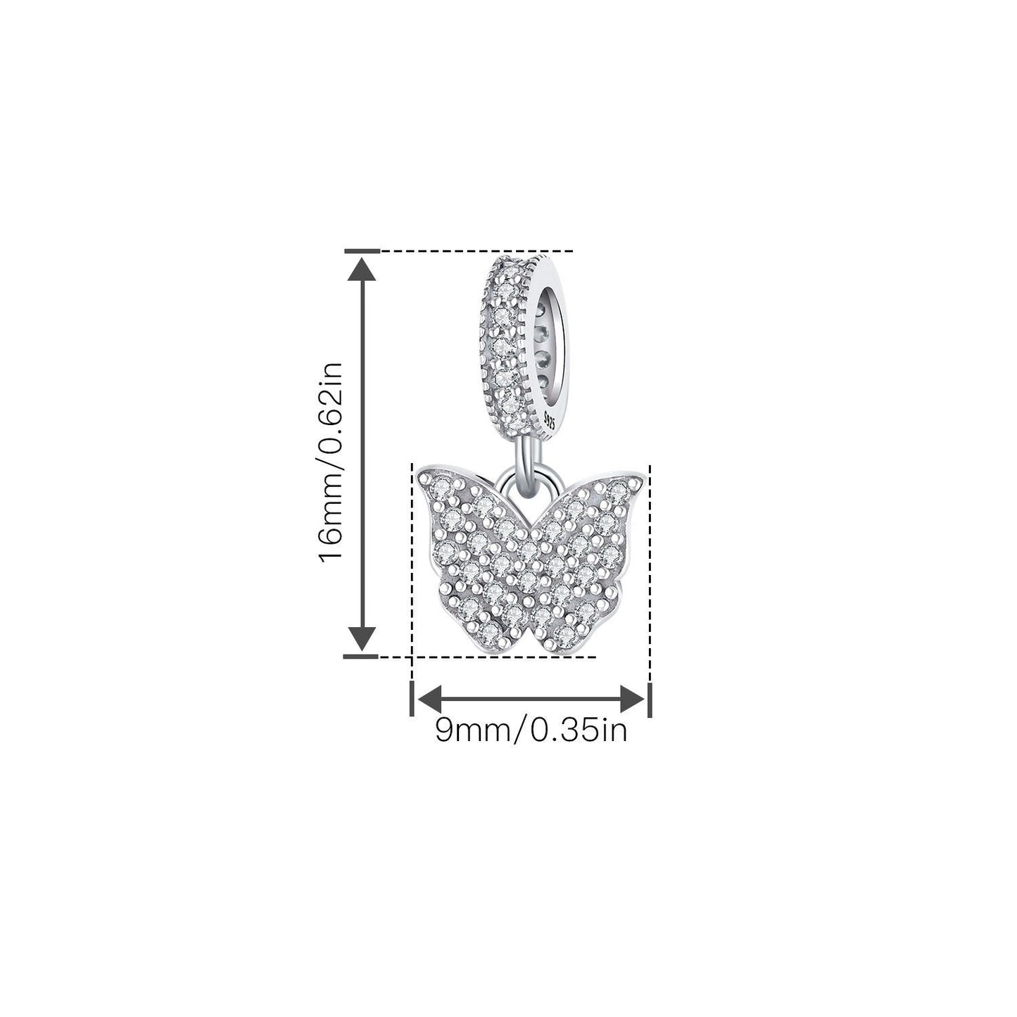 berloque borboleta brilhante