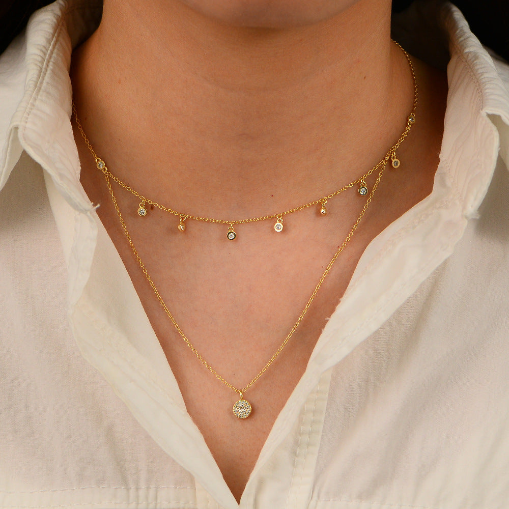 colar duplo chuva de brilho