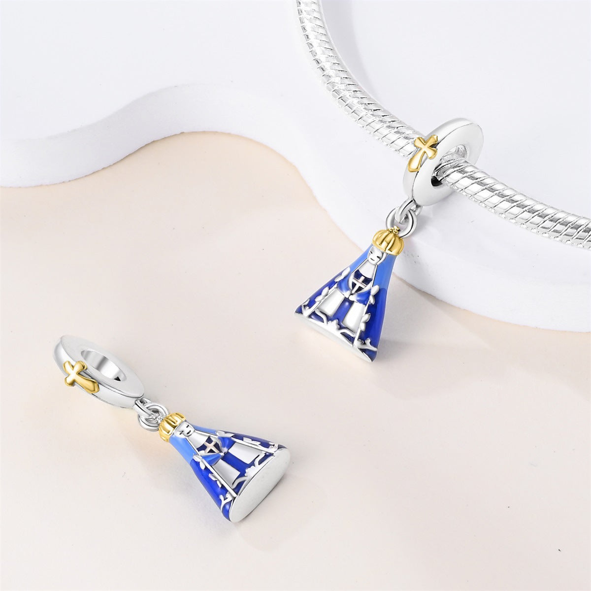 berloque nossa senhora aparecida celeste