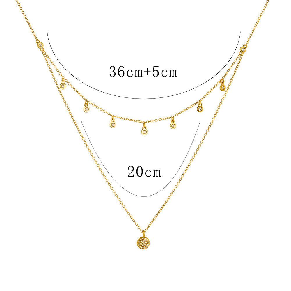 colar duplo chuva de brilho