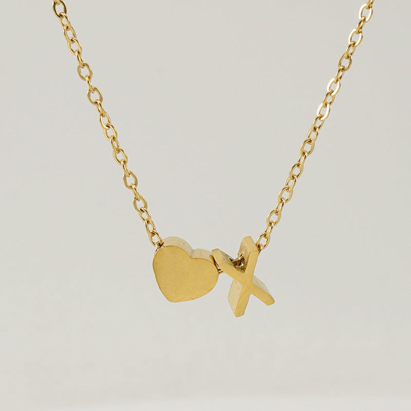 colar coração e letra