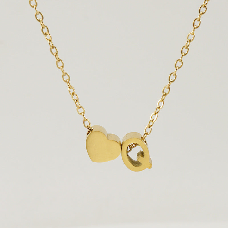 colar coração e letra