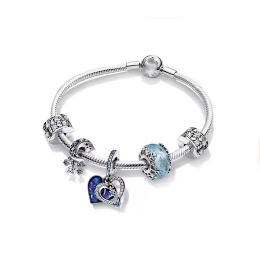 Kit Pulseira Semi Rígida Corações à Luz da Lua