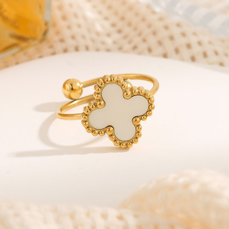 anel trevo listrado da sorte