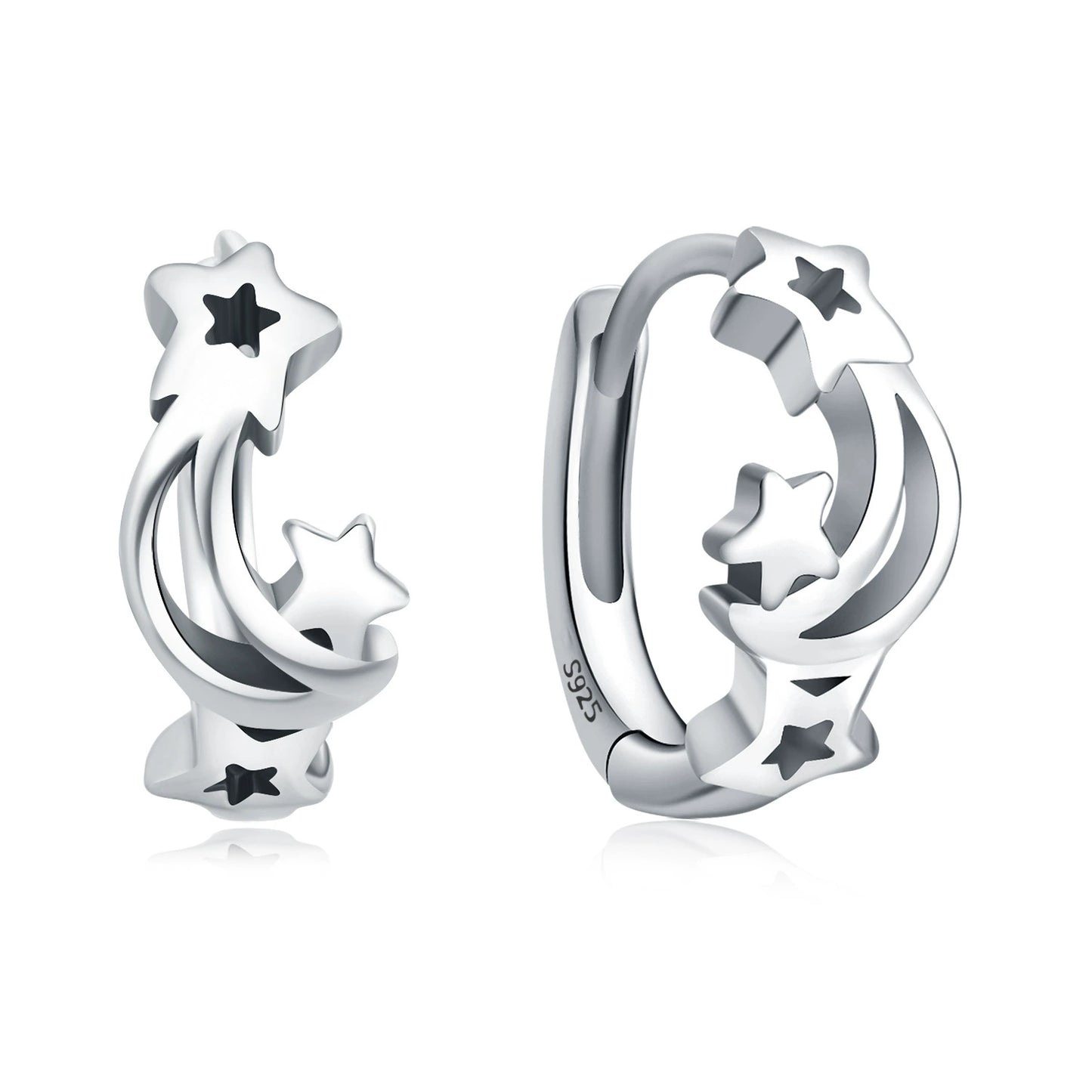 brinco argola estrela cadente