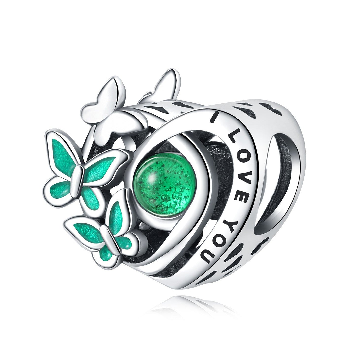 berloque i love you borboletas