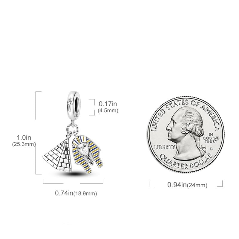 berloque pendente esfinge e pirâmide