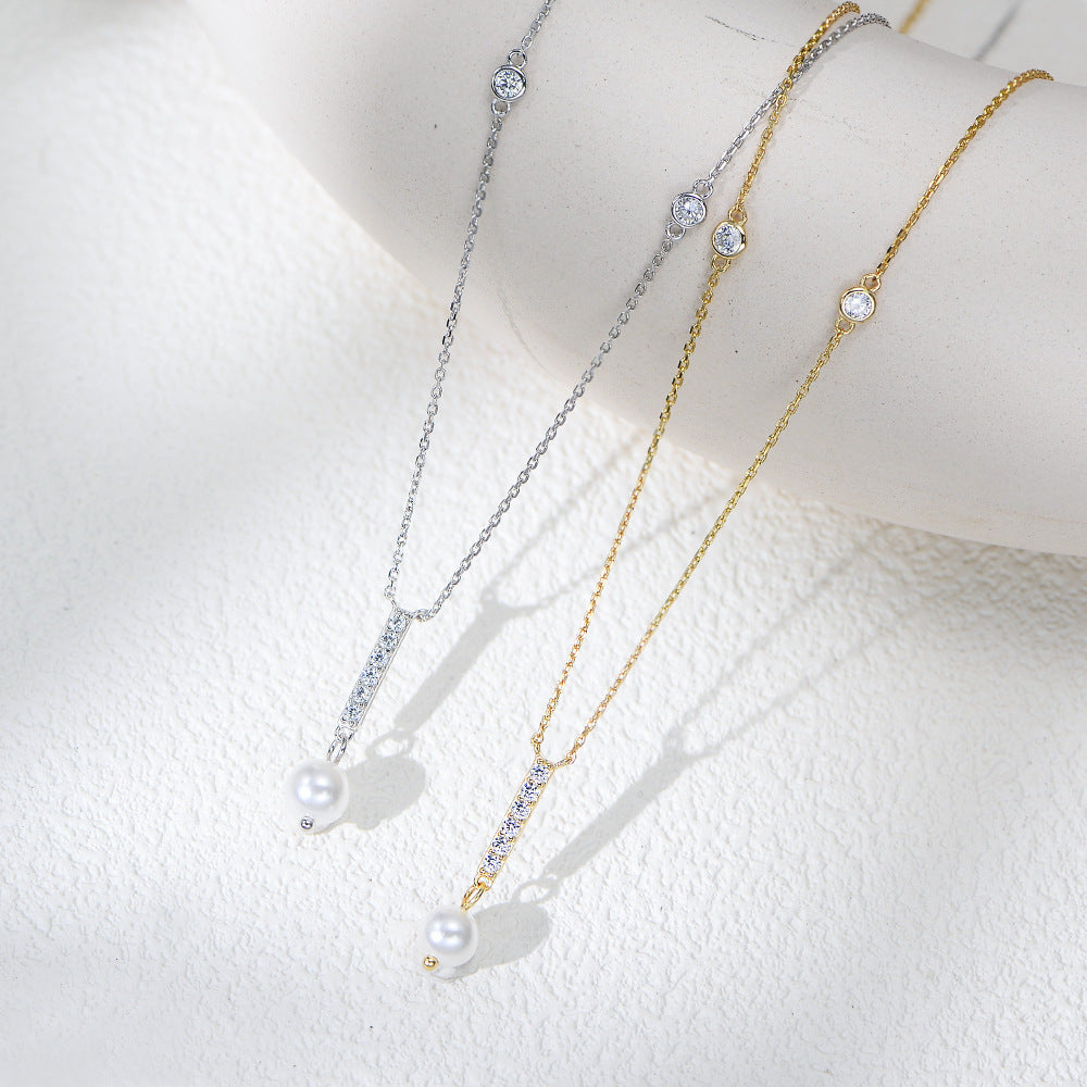 colar gota de brilho e pérola