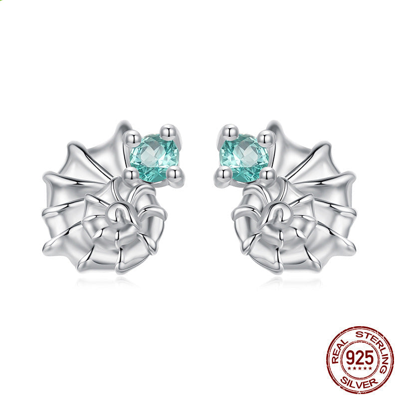 brincos concha com gema do oceano