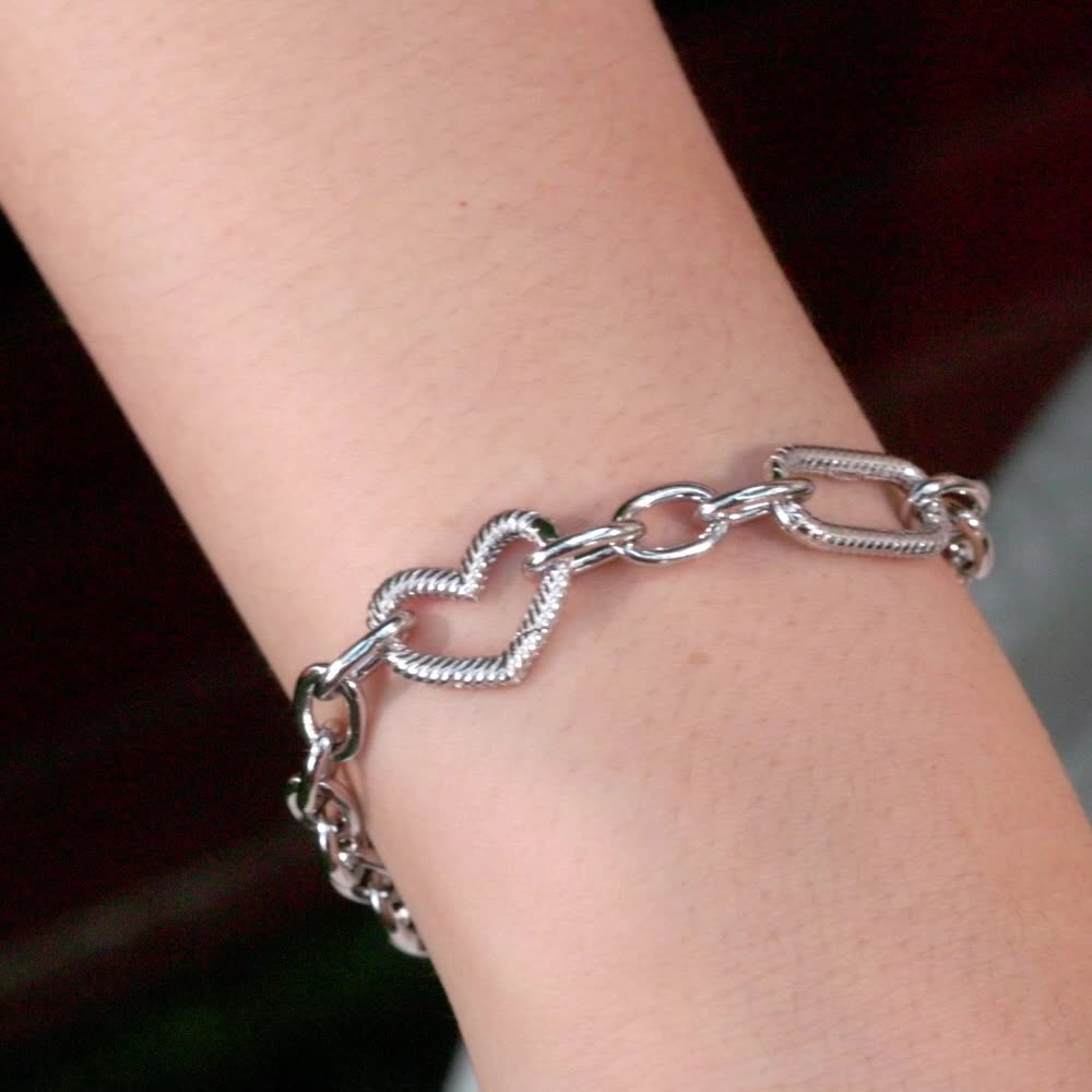 pulseira berloques correntes elos de prata