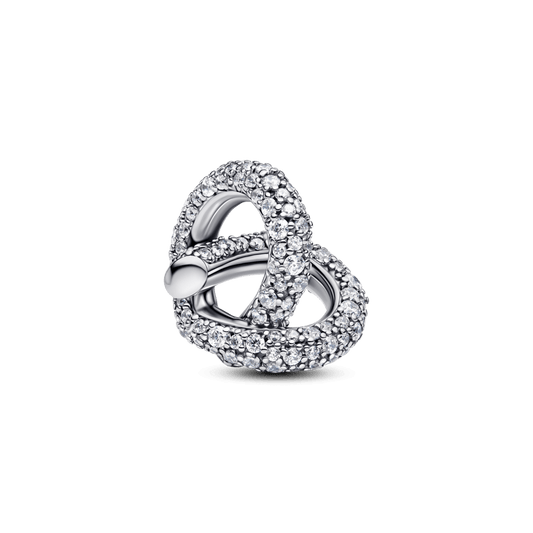 Charm Prata Coracao Em No Infinito Brilhante