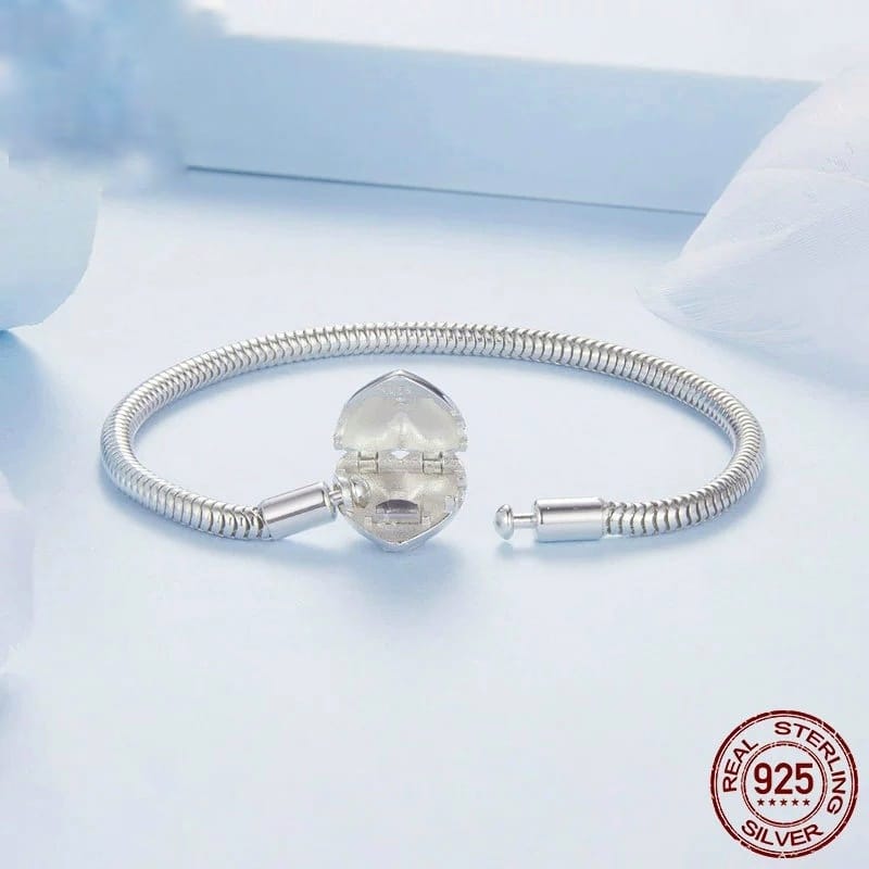 pulseira semi-rígida para berloques coração de luz