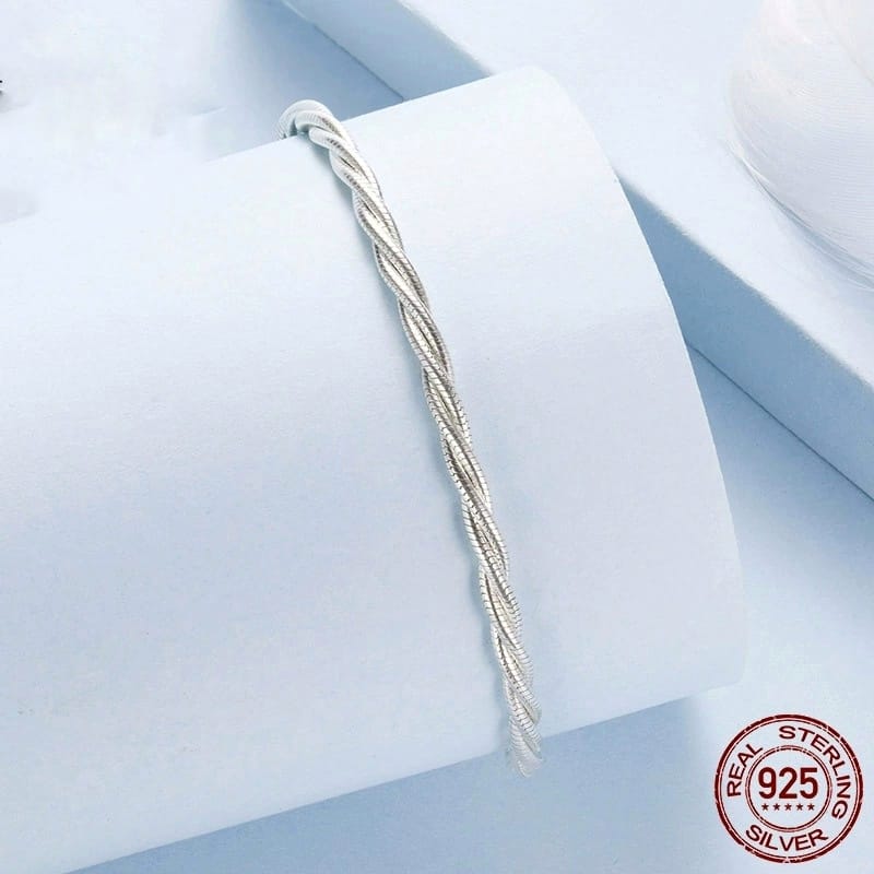 pulseira semi-rígida para berloques nó de prata