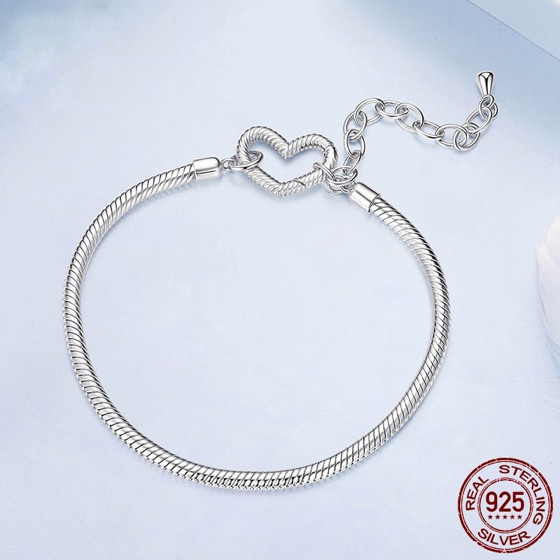 pulseira para berloques elo do coração