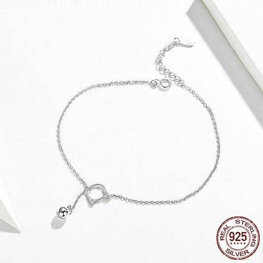 Tornozeleira com pingente de argola e bola