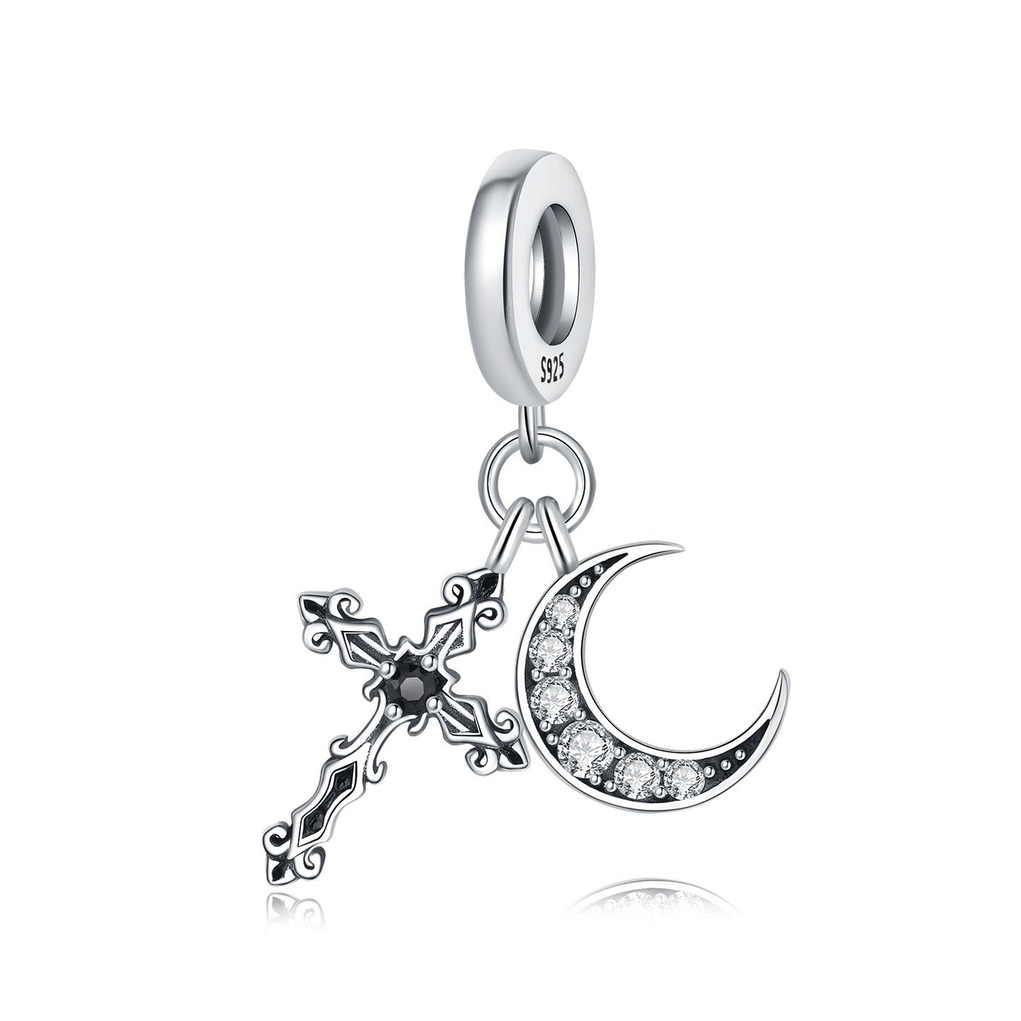 berloque pendente cruz crescente