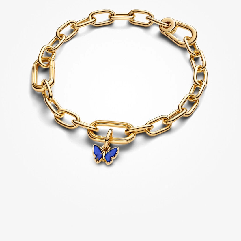 berloque borboleta azul dourada